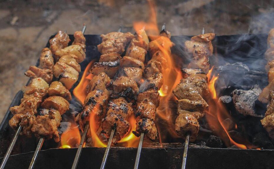 delicious grilled pork skewers