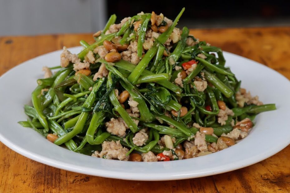 Quick Kangkong Ground Pork Oyster Sauce Stir-Fry Tutorial