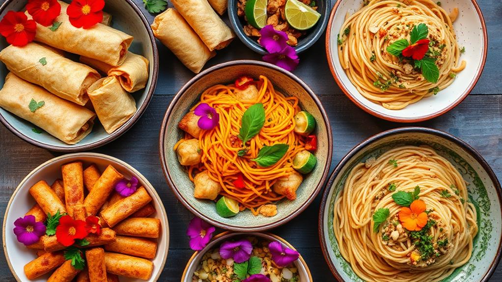 delicious lumpia and pancit