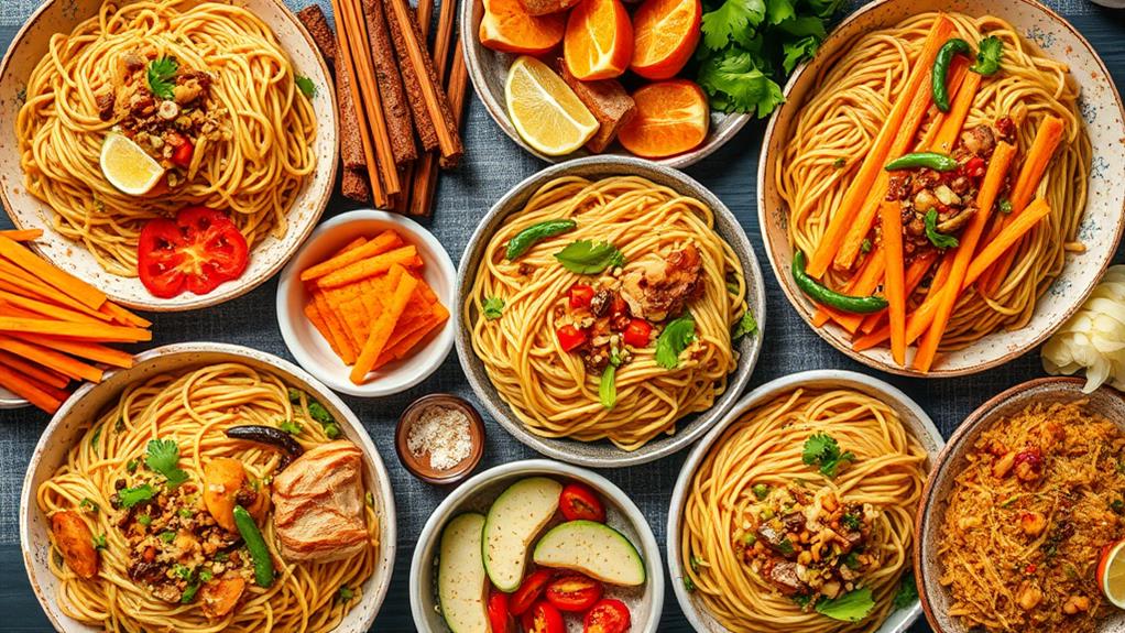 diverse filipino noodle dishes