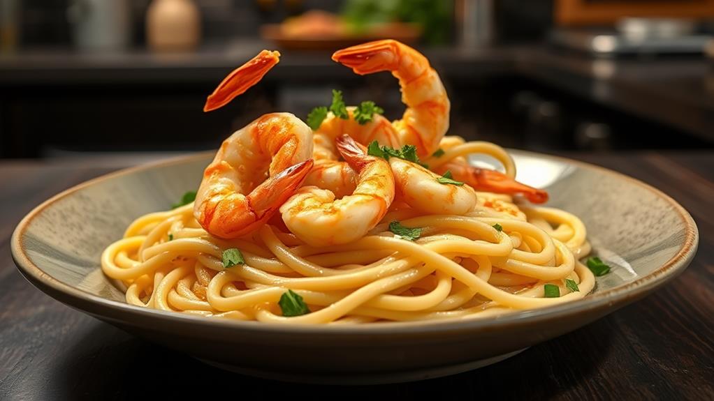 garlic shrimp creamy pasta