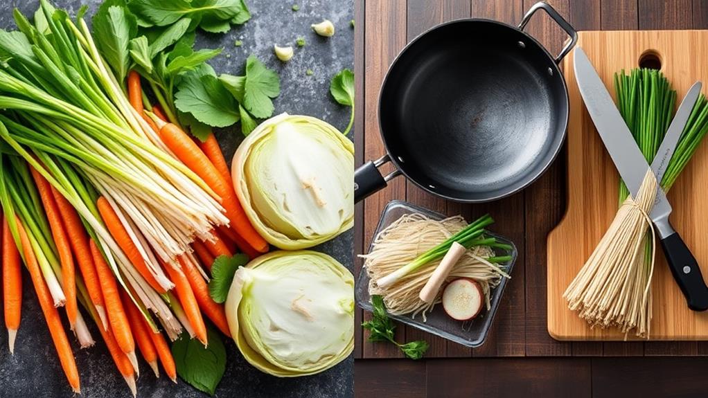 gather noodles and ingredients