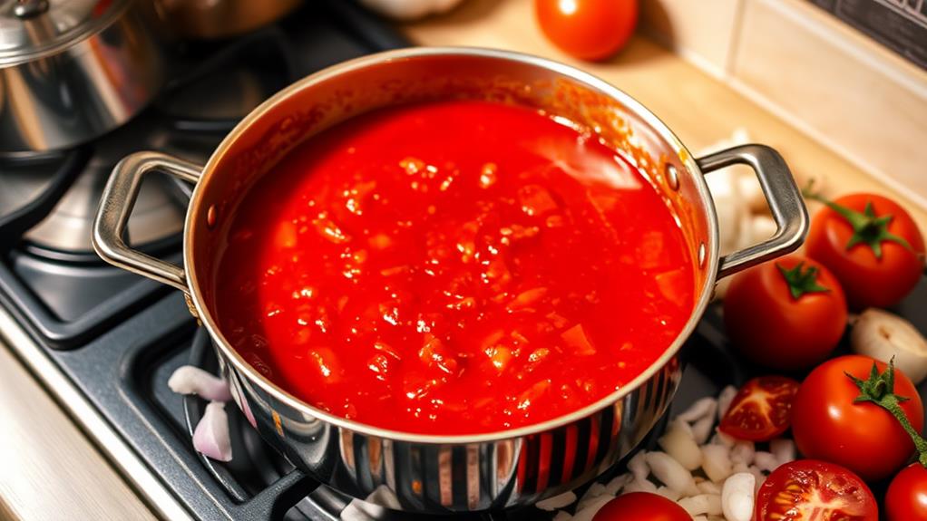 making sweet tomato sauce