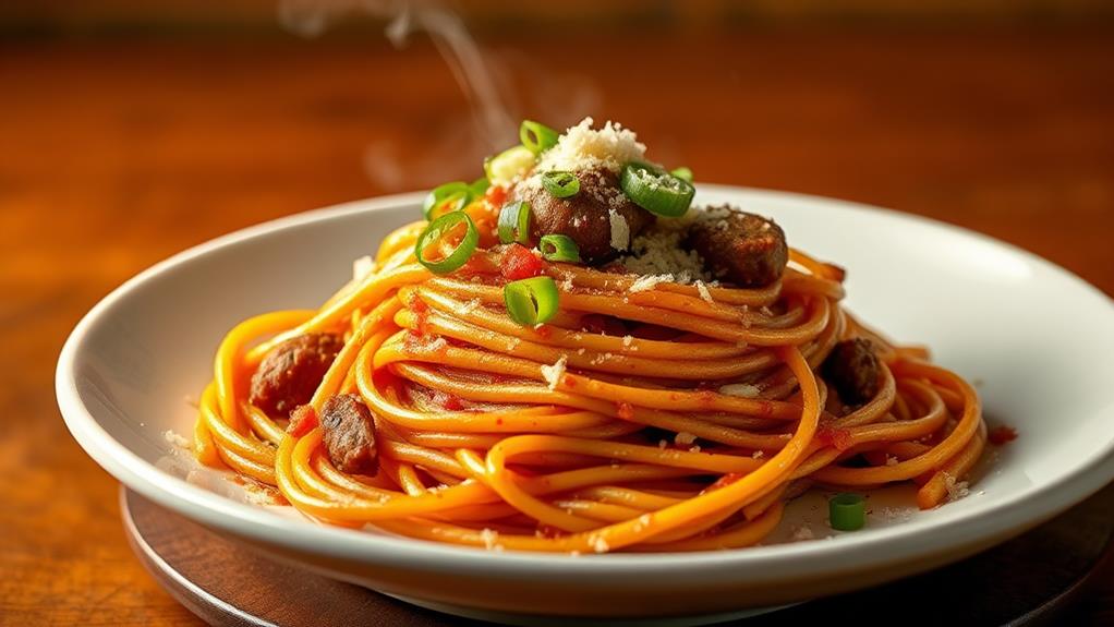 savory filipino sausage spaghetti